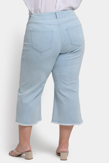 NYDJ Brigitte Wide Leg Capri Jeans In Plus Size With High Rise And Frayed Hems - Clear Waters