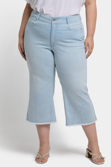 NYDJ Brigitte Wide Leg Capri Jeans In Plus Size With High Rise And Frayed Hems - Clear Waters