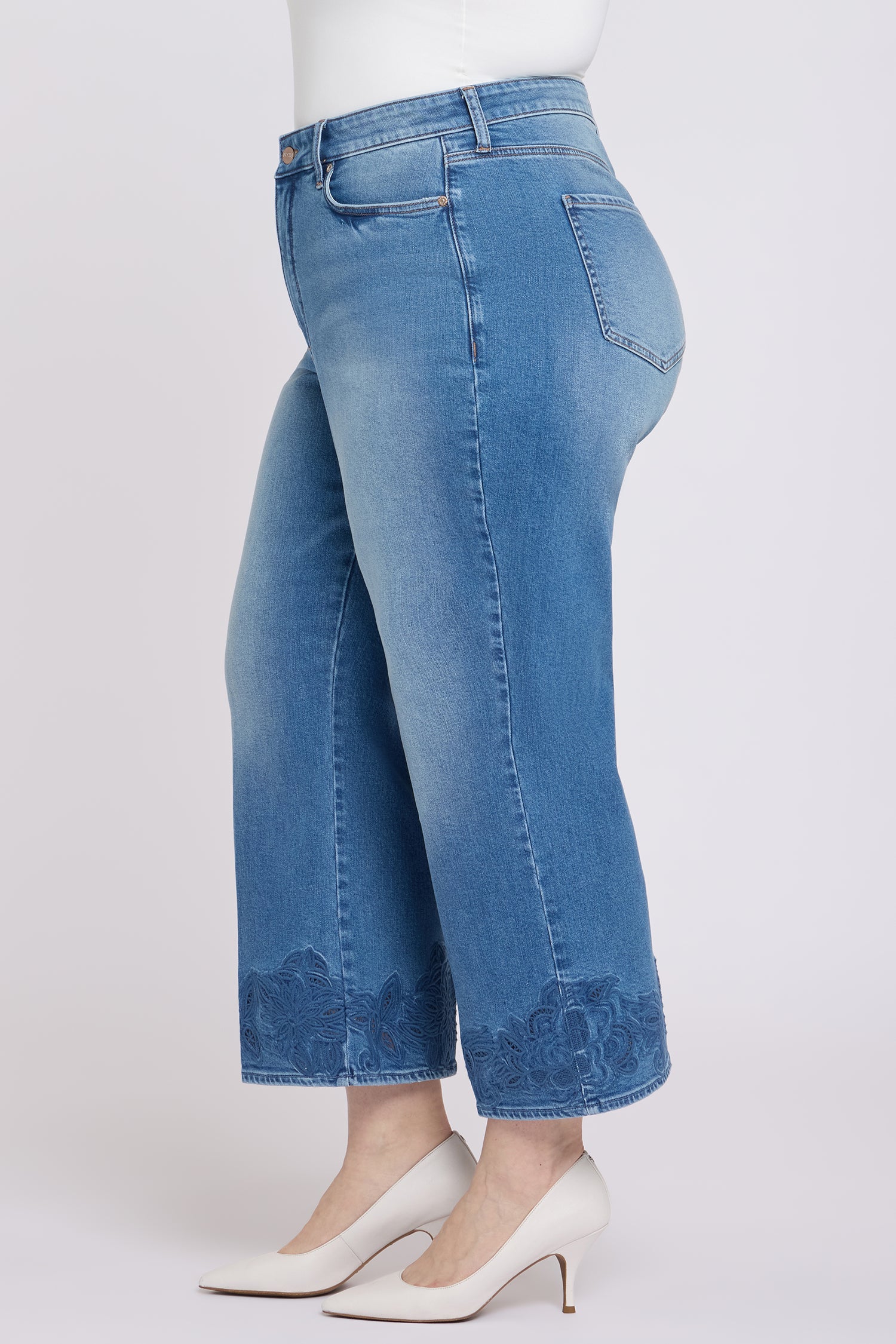Teresa Wide Leg Ankle Jeans In Plus Size With High Rise And