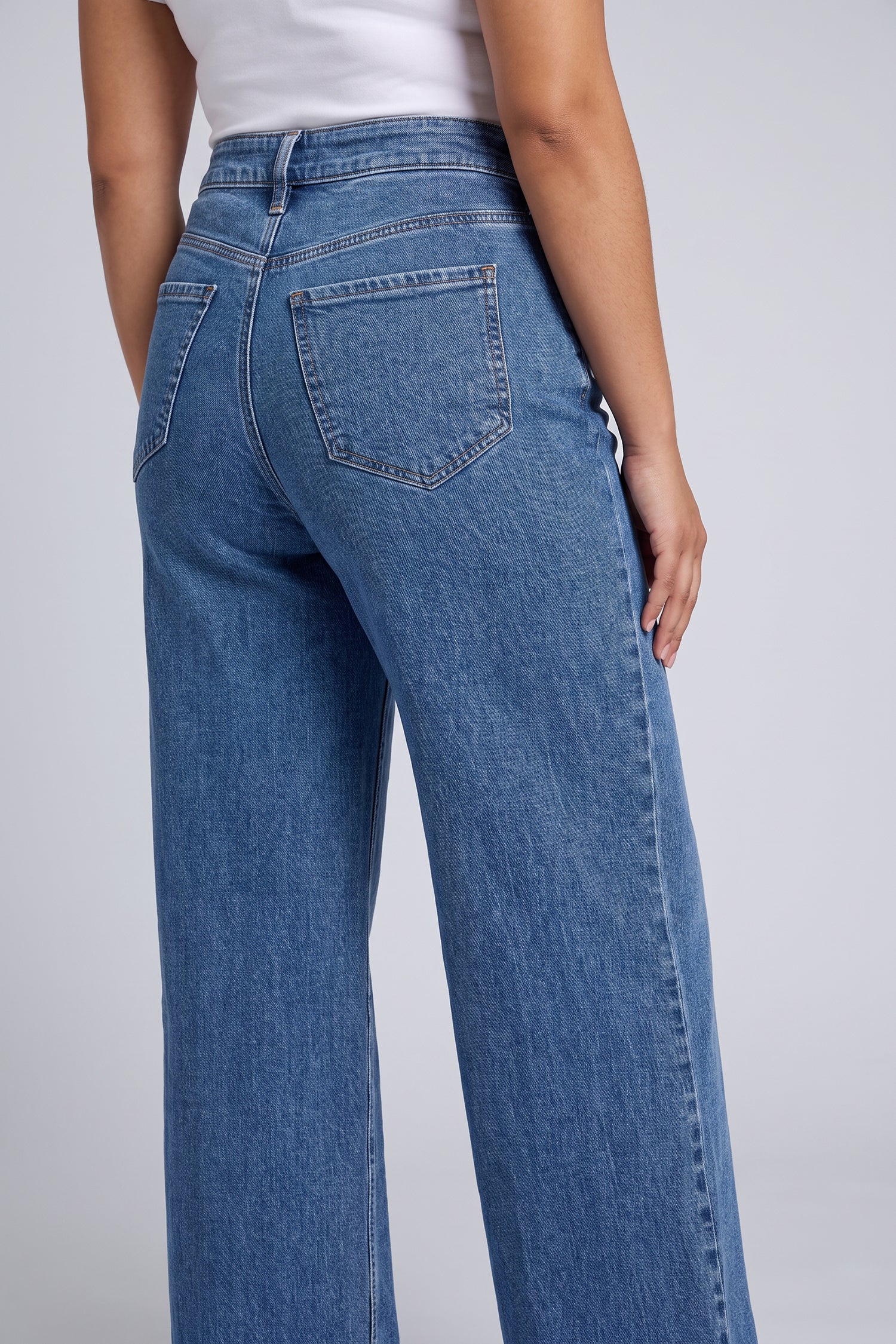 NYDJ Teresa Wide Leg Jeans In Plus Size With High Rise And Trouser Hems - Burnet