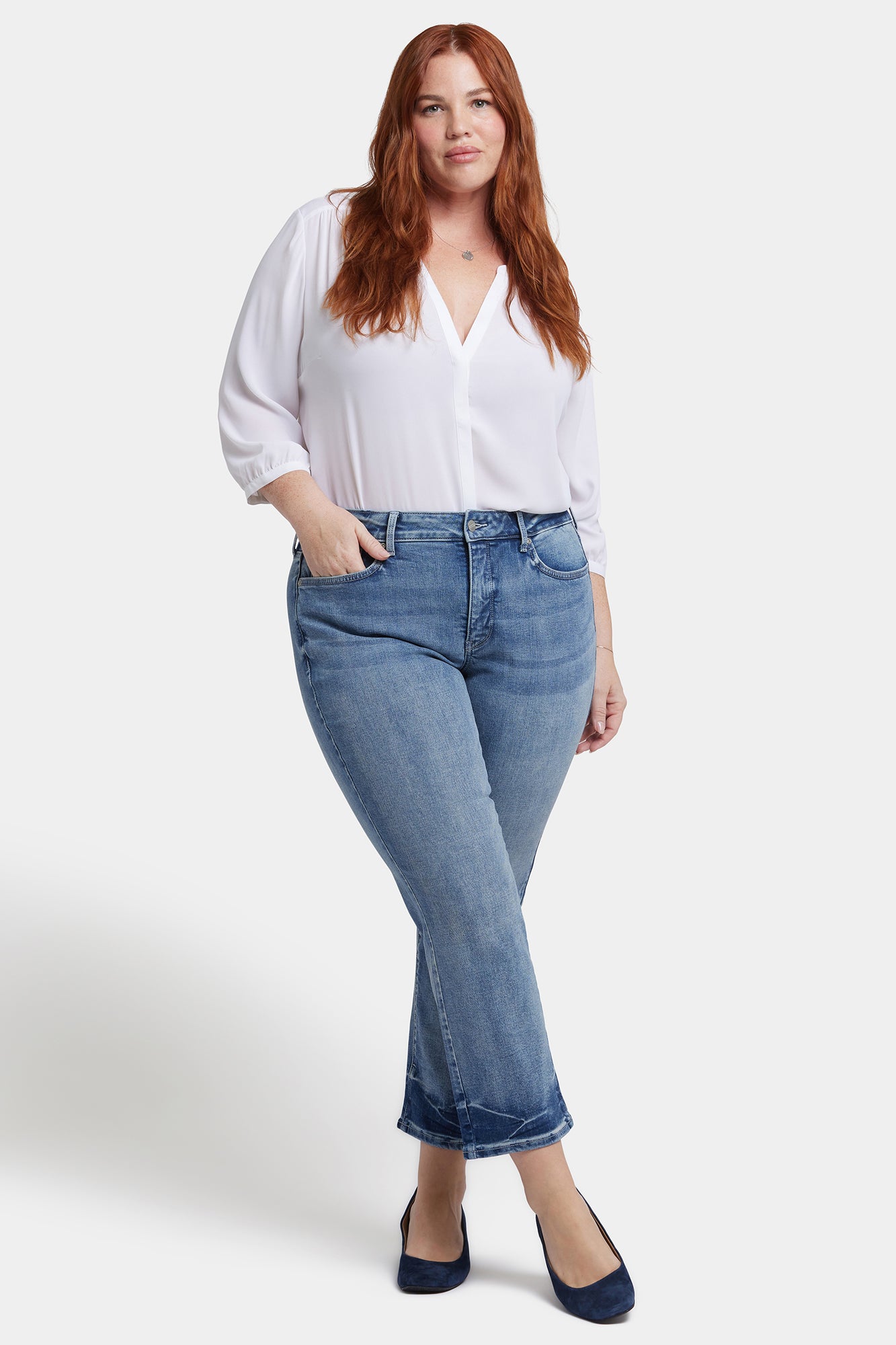 NYDJ Marilyn Straight Ankle Jeans In Plus Size  - Torrent Peak