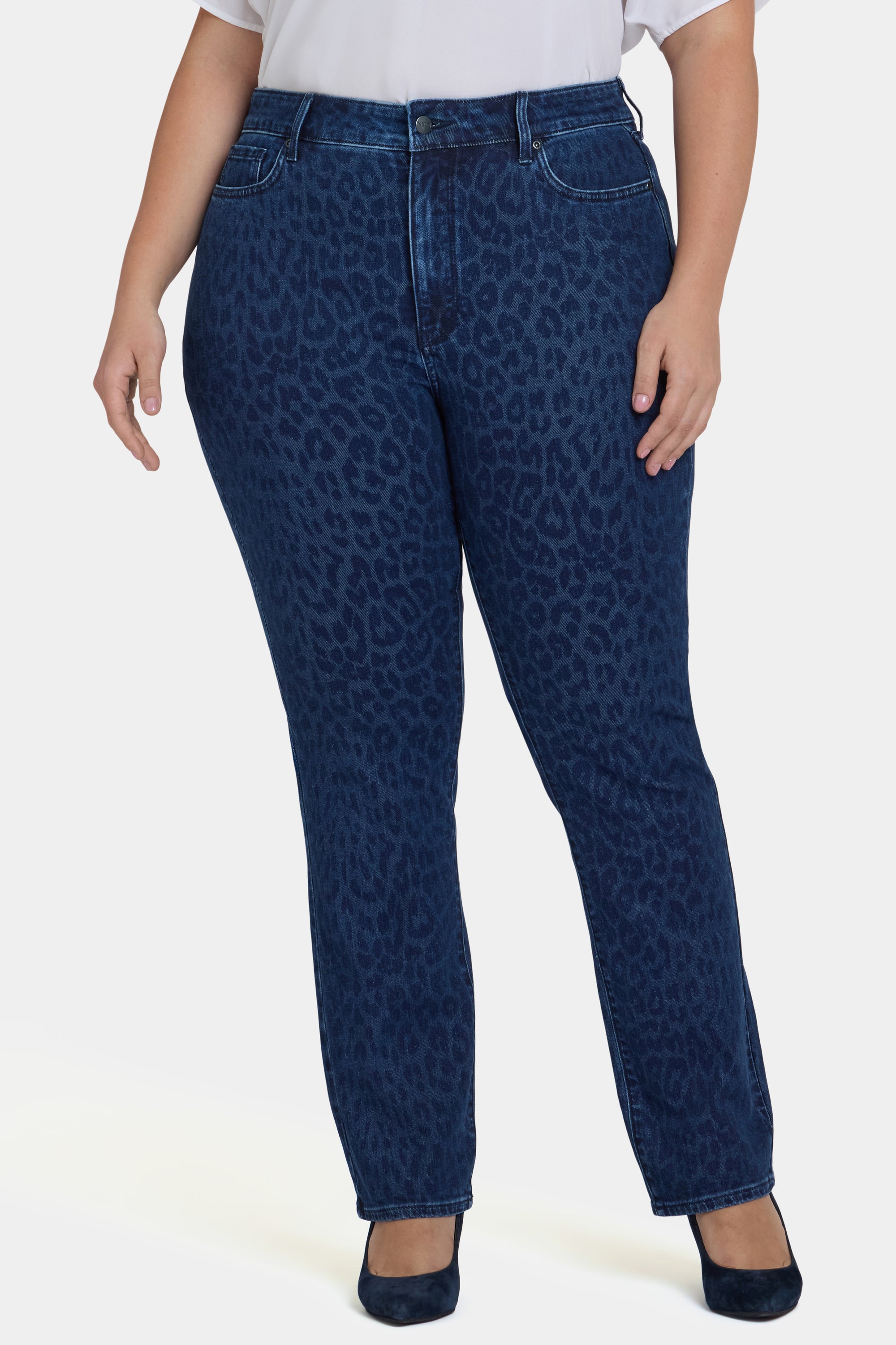 NYDJ Marilyn Straight Jeans In Plus Size With High Rise And 31