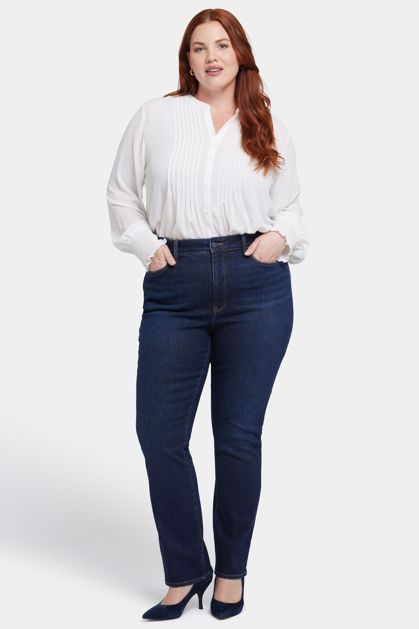 NYDJ Marilyn Straight Jeans In Plus Size With High Rise And 31