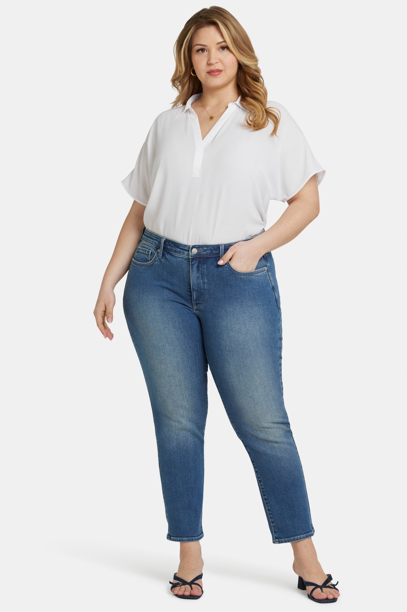 NYDJ Sheri Slim Ankle Jeans In Plus Size  - Clean Horizon