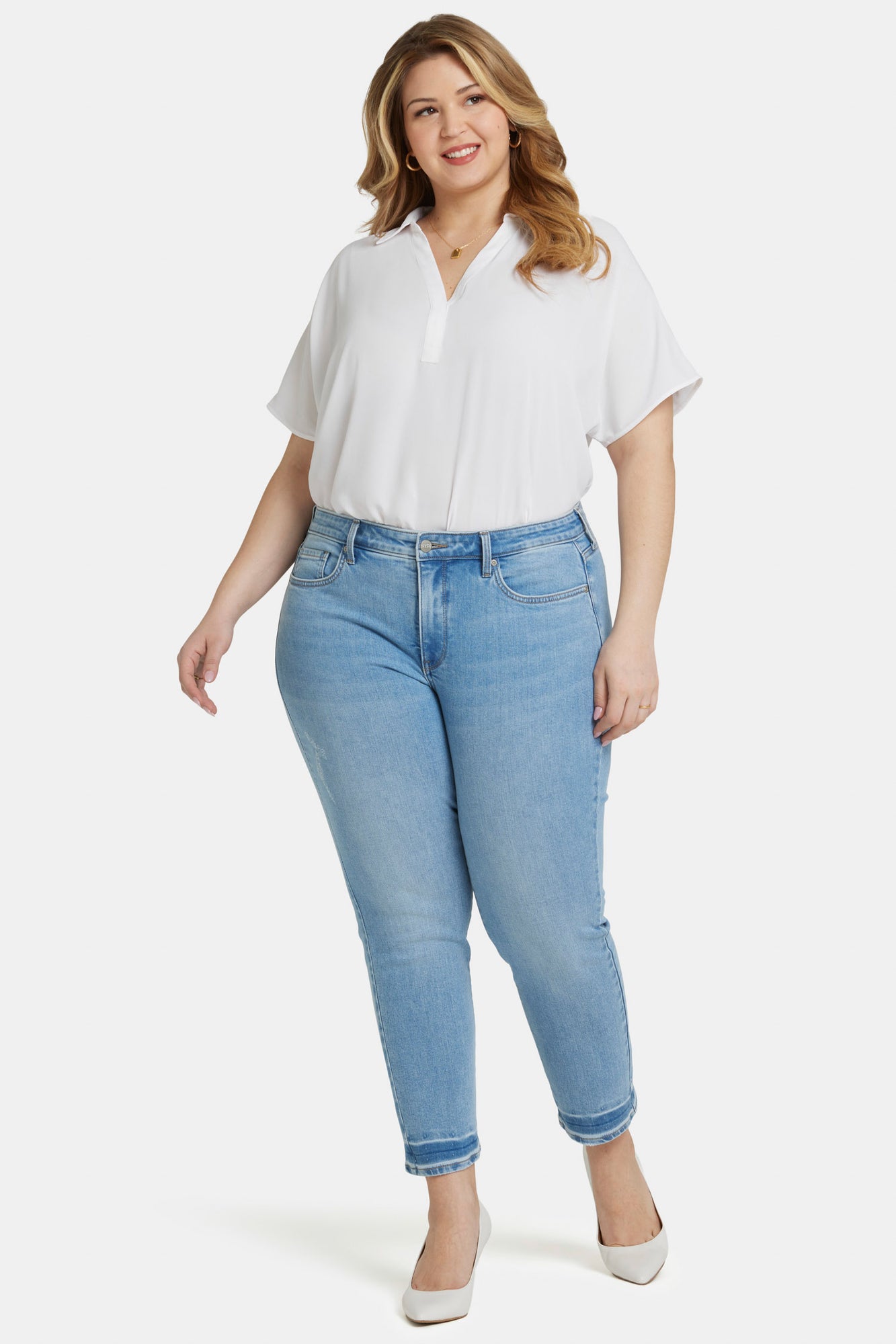 NYDJ Sheri Slim Ankle Jeans In Plus Size  - Riviera Sky