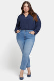 NYDJ Sheri Slim Ankle Jeans In Plus Size With Frayed Hems - Blue Valley