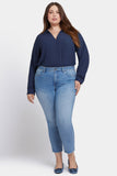 NYDJ Sheri Slim Ankle Jeans In Plus Size With Frayed Hems - Blue Valley