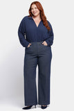 NYDJ Teresa Wide Leg Jeans In Plus Size  With 1 1/2" Hems - Twilight Stripe