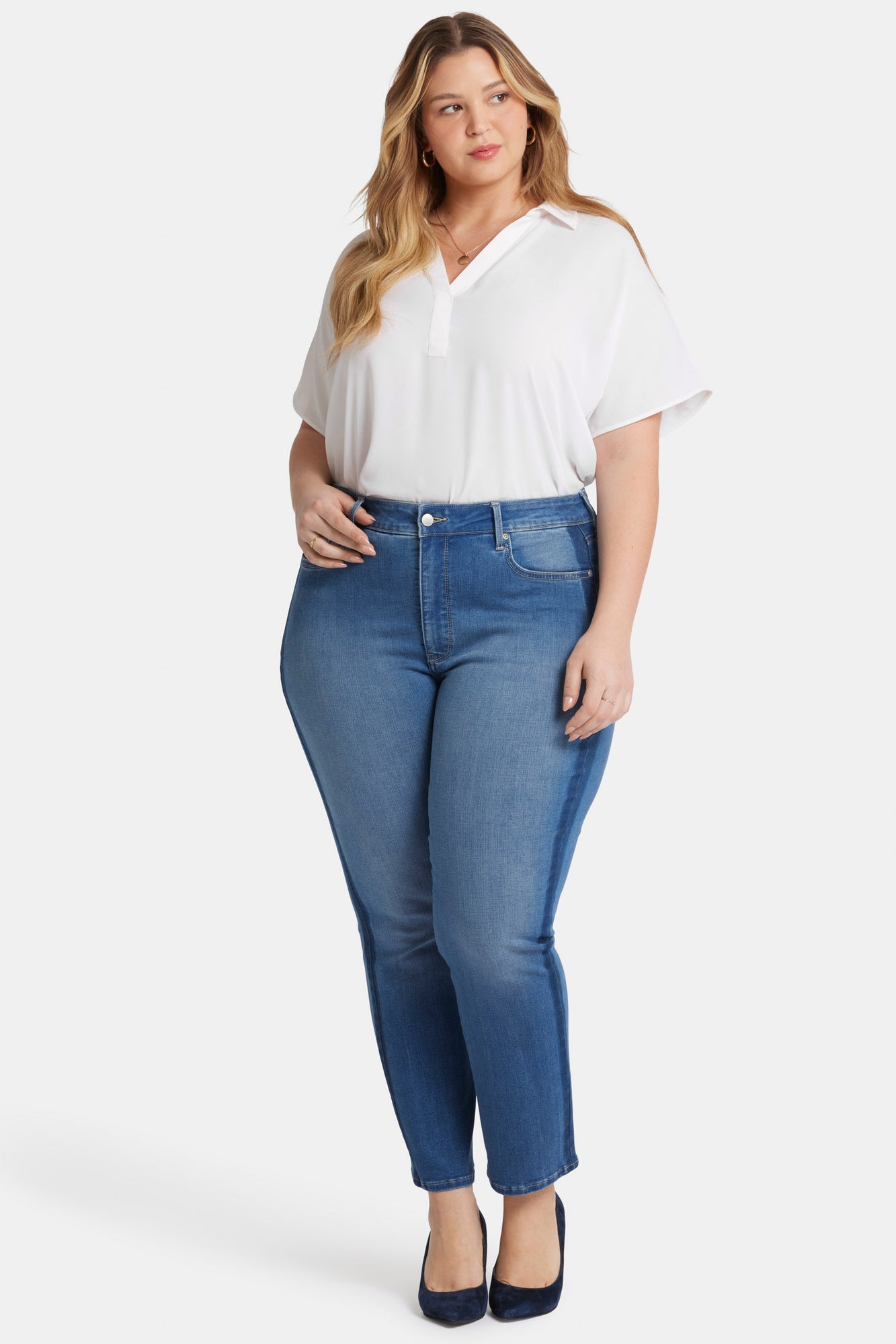 NYDJ Marilyn Straight Ankle Jeans In Plus Size With High Rise - Azure Wave