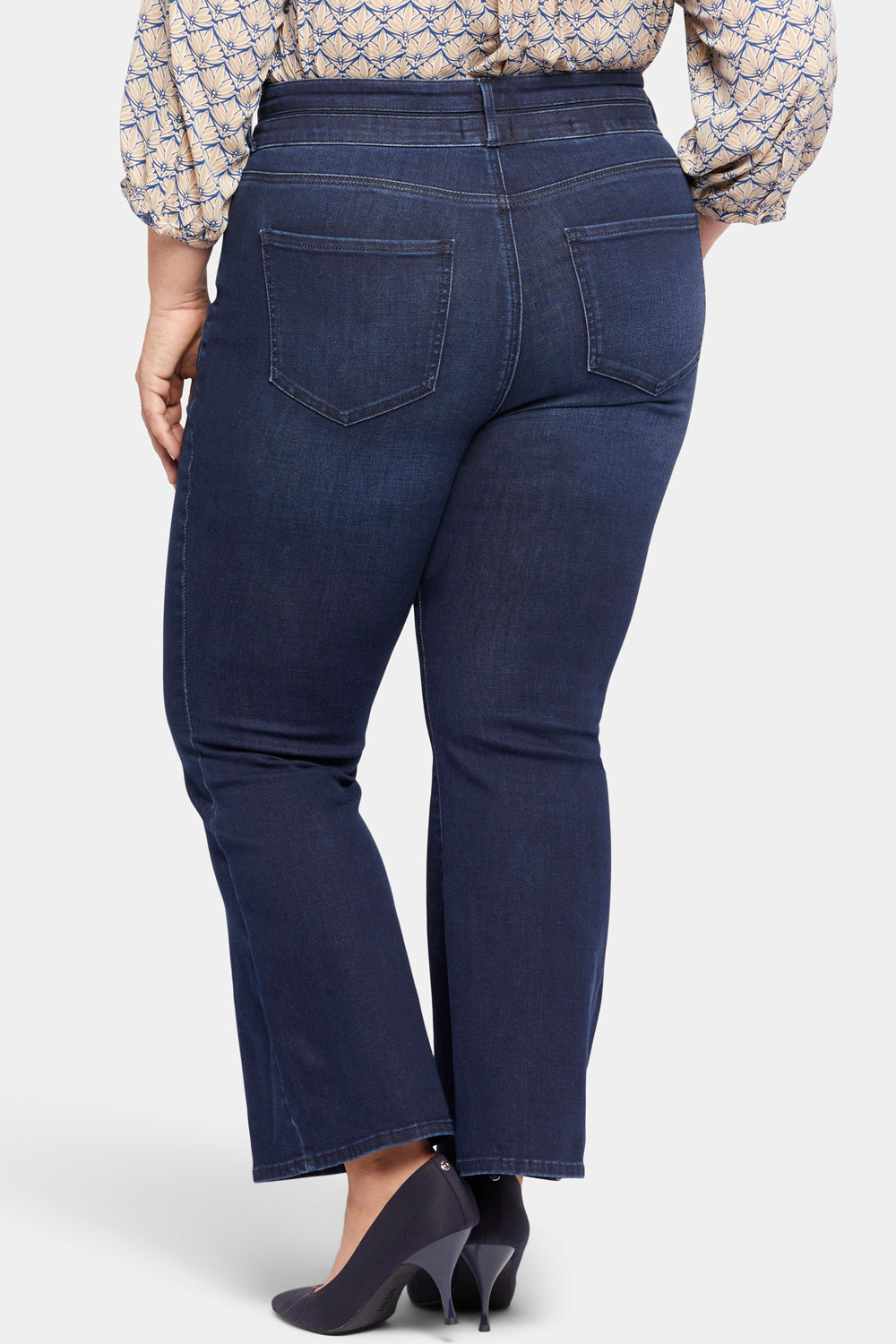 NYDJ Ava Flared Jeans In Plus Size With High Rise And Paneled Waistband - Underground