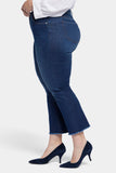 NYDJ Barbara Bootcut Ankle Jeans In Plus Size With Frayed Hems - Gold Coast