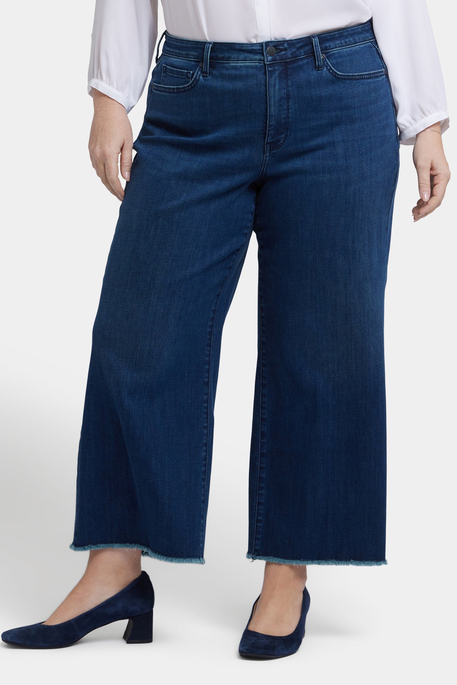 【限定価格セール！】 Plus In Jeans Ankle Leg Wide Teresa Size Hems Frayed With テープ・マスキングテープ