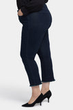 NYDJ Marilyn Straight Ankle Jeans In Plus Size With Frayed Hems - Midnight Falls