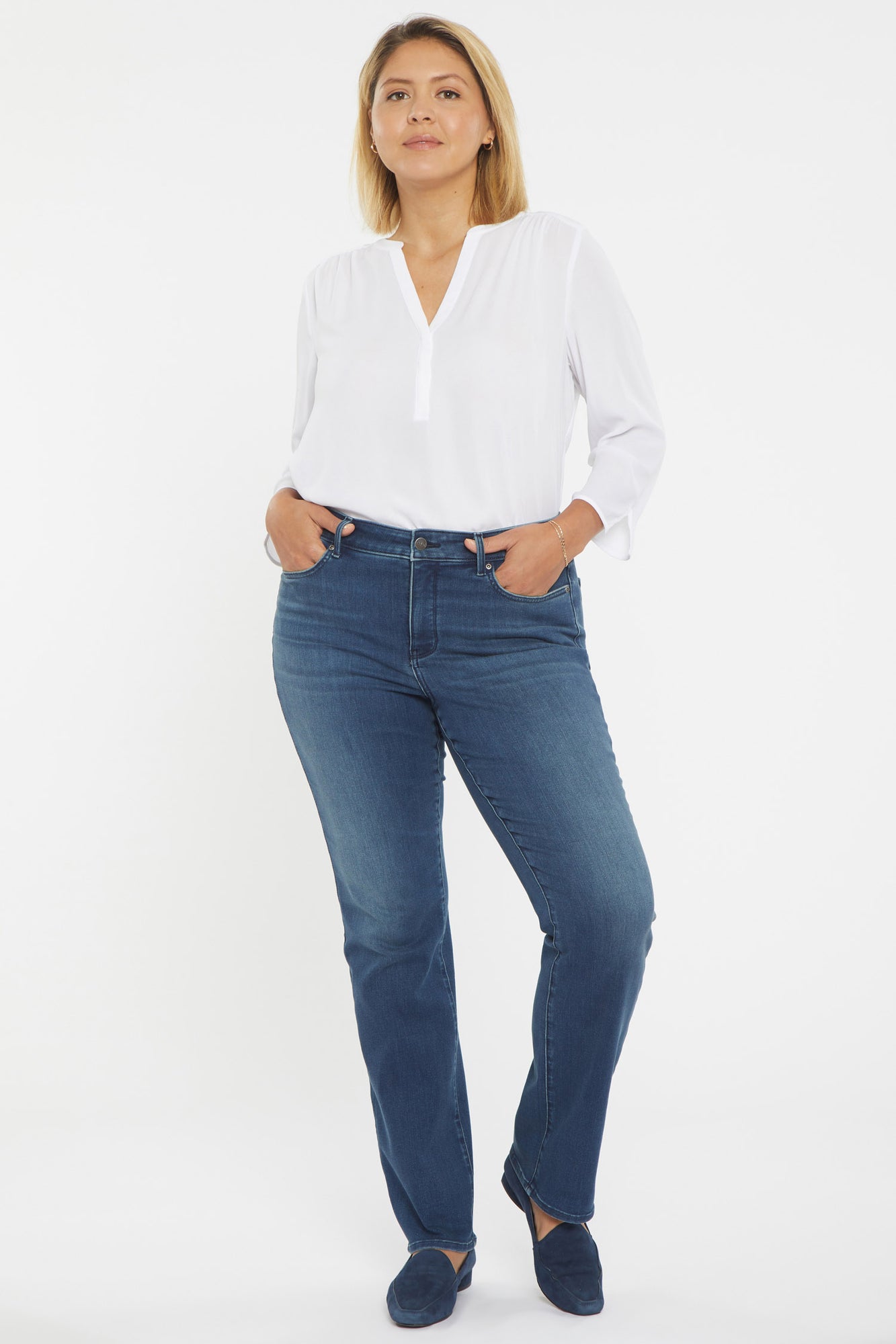 NYDJ Marilyn Straight Jeans In Plus Size  - Saybrook