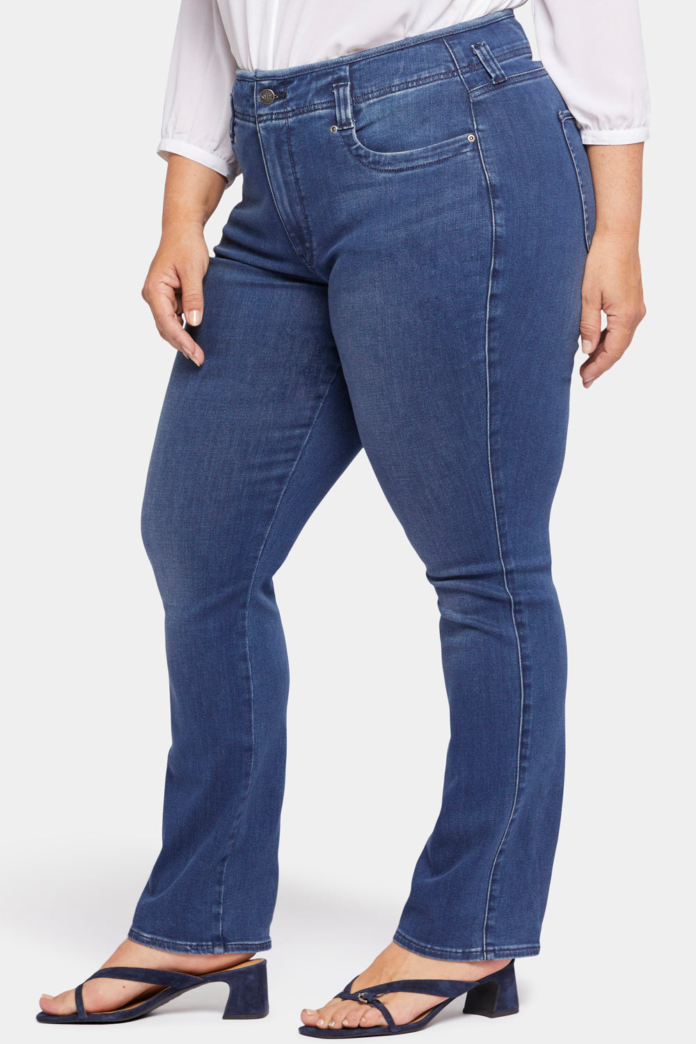 NYDJ Marilyn Straight Jeans In Plus Size With High Rise - Rendezvous