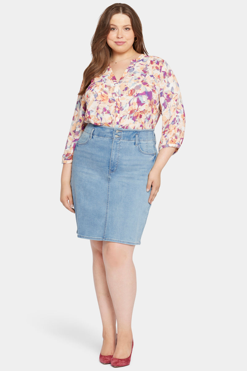 High Waist Skirt In Plus Size - Crystalline Blue | NYDJ