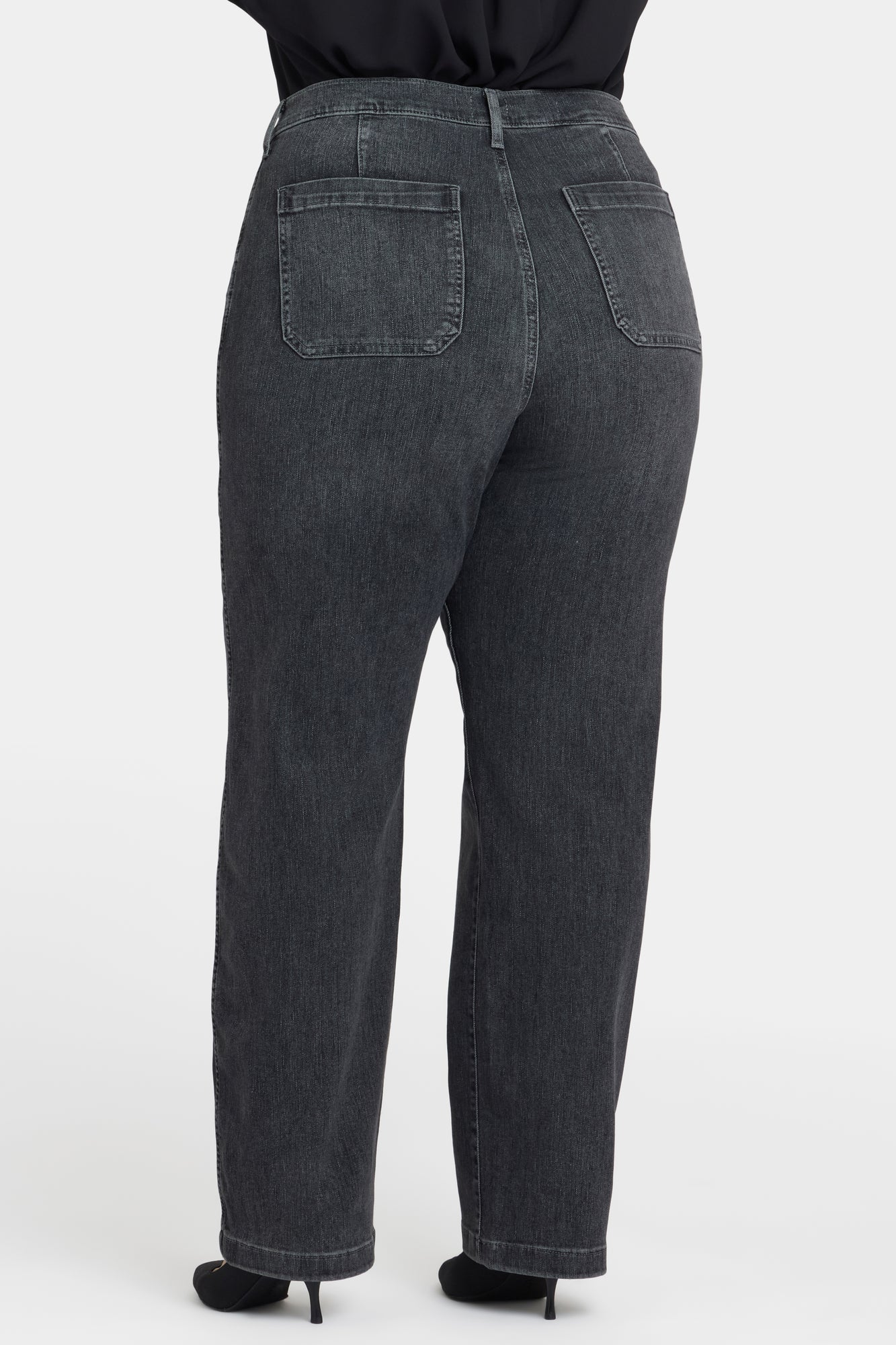 NYDJ Brooke Loose Straight Jeans In Plus Size With Super High Rise - Vintage Noir