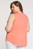 NYDJ Sleeveless Perfect Tee In Plus Size  - Deep Sea Coral