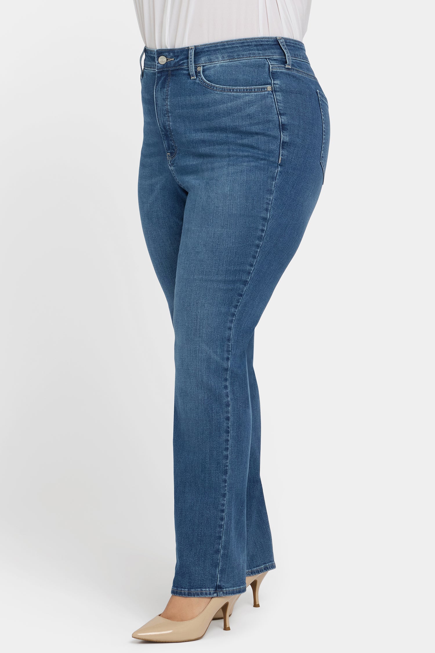 NYDJ Marilyn Straight Jeans In Plus Size With High Rise And 31