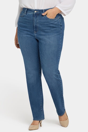 NYDJ Marilyn Straight Jeans In Plus Size With High Rise And 31