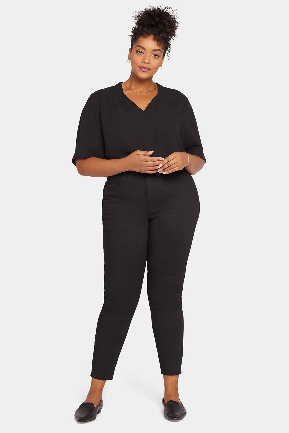 NYDJ Ami Skinny Jeans In Plus Size In BlackLast™ Denim With High Rise - Black Rinse