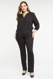 NYDJ Marilyn Straight Jeans In Plus Size In BlackLast™ Denim - Black Rinse