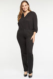 NYDJ Marilyn Straight Jeans In Plus Size In BlackLast™ Denim - Black Rinse