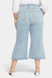 NYDJ Patchie Wide Leg Capri Jeans In Plus Size With Frayed Hems - Divine
