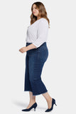 NYDJ Patchie Wide Leg Capri Jeans In Plus Size With Frayed Hems - Fanciful