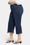 NYDJ Patchie Wide Leg Capri Jeans In Plus Size With Frayed Hems - Sublime