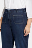 NYDJ Patchie Wide Leg Capri Jeans In Plus Size With Frayed Hems - Sublime