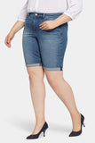 NYDJ Briella 11 Inch Denim Shorts In Plus Size With Roll Cuffs - Landslide