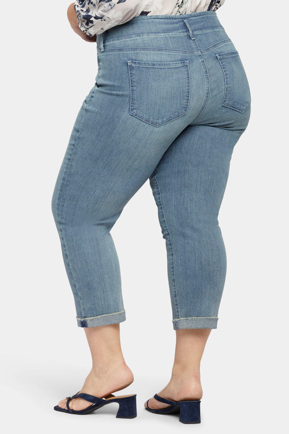 NYDJ Chloe Capri Jeans In Plus Size With Cuffs - Thistle Falls