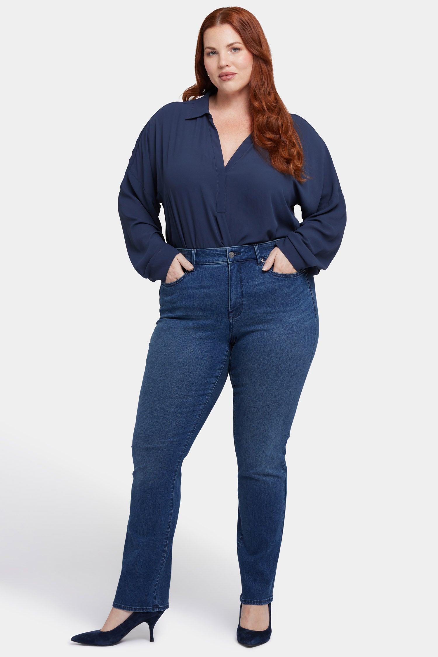 NYDJ Marilyn Straight Jeans In Plus Size  - Rendezvous