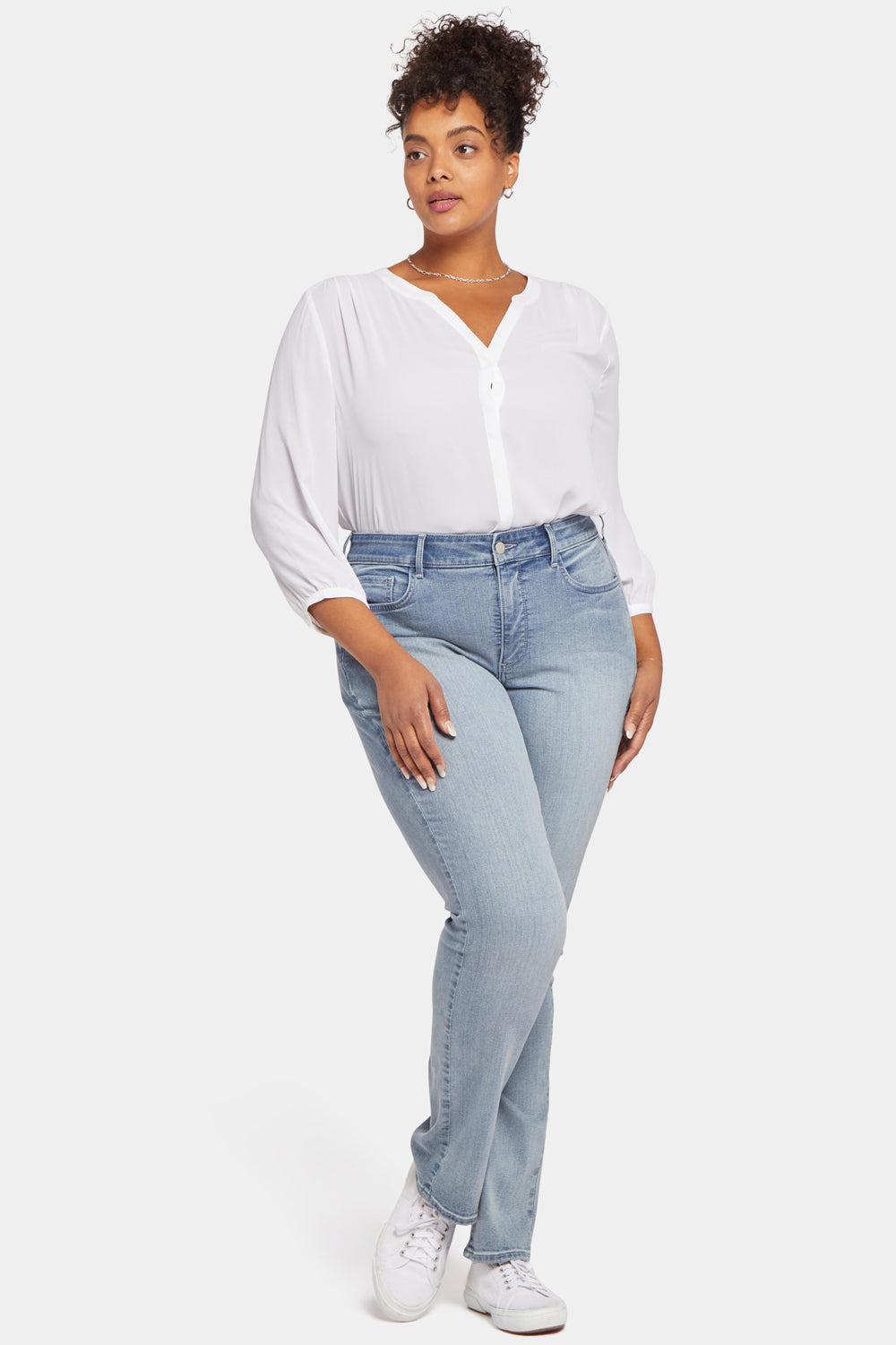 NYDJ Marilyn Straight Jeans In Plus Size  - Thistle Falls