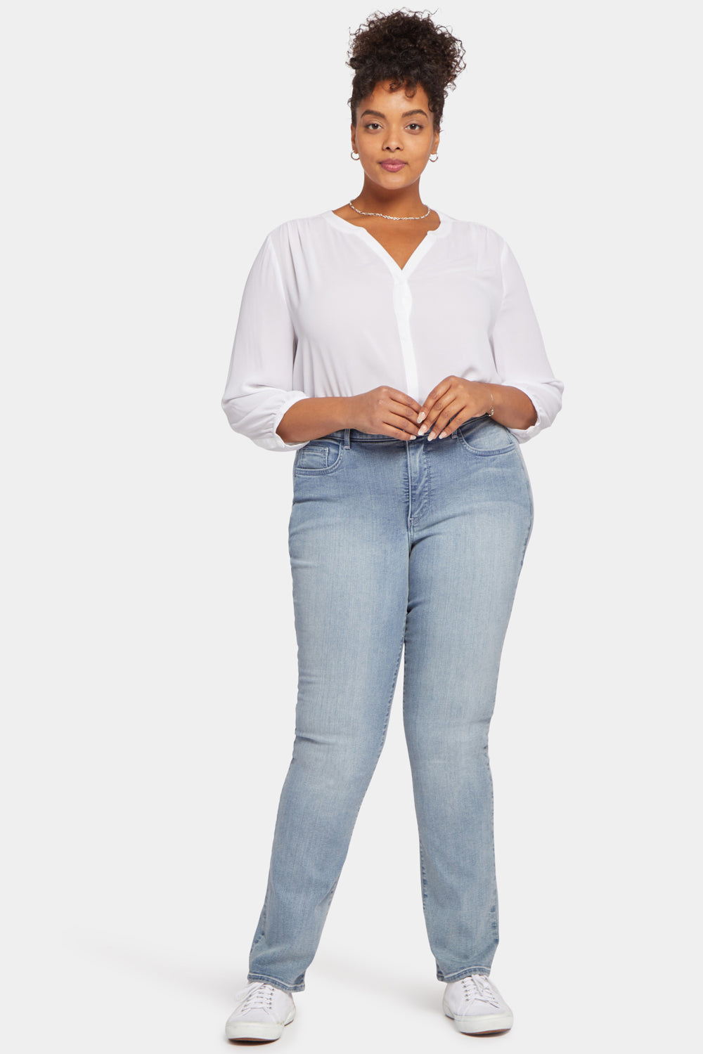 NYDJ Marilyn Straight Jeans In Plus Size  - Thistle Falls