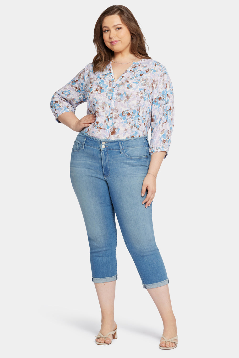 NYDJ Chloe Capri Jeans In Plus Size With Cuffs - Mesmerize