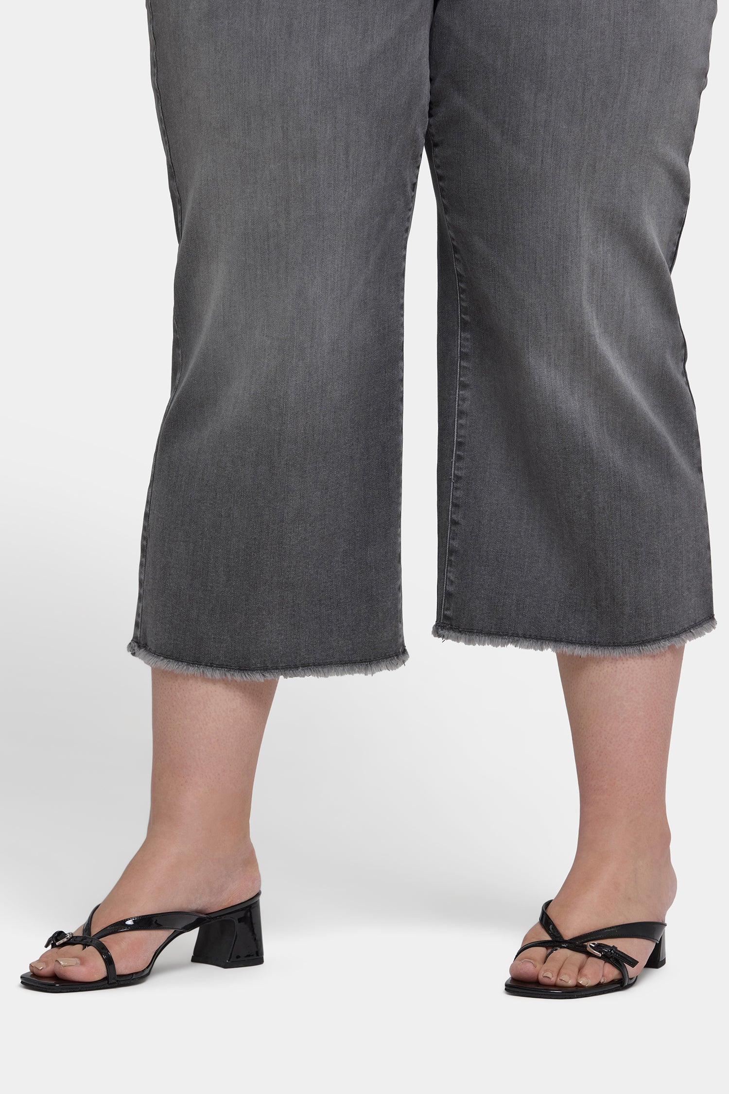 NYDJ Brigitte Wide Leg Capri Jeans In Plus Size With High Rise And Frayed Hems - Frontera Bluffs