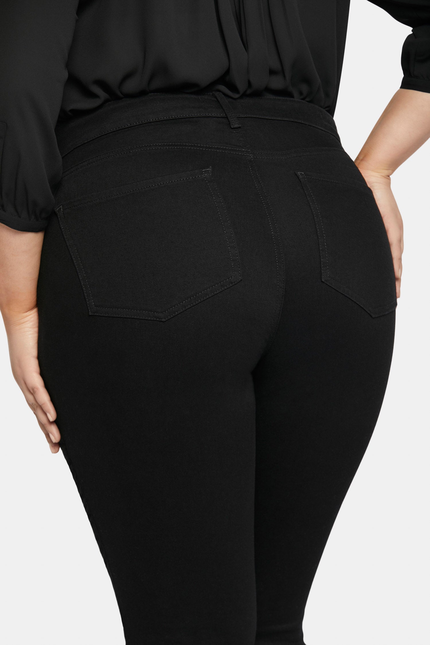 NYDJ Marilyn Straight Jeans In Plus Size  - Black