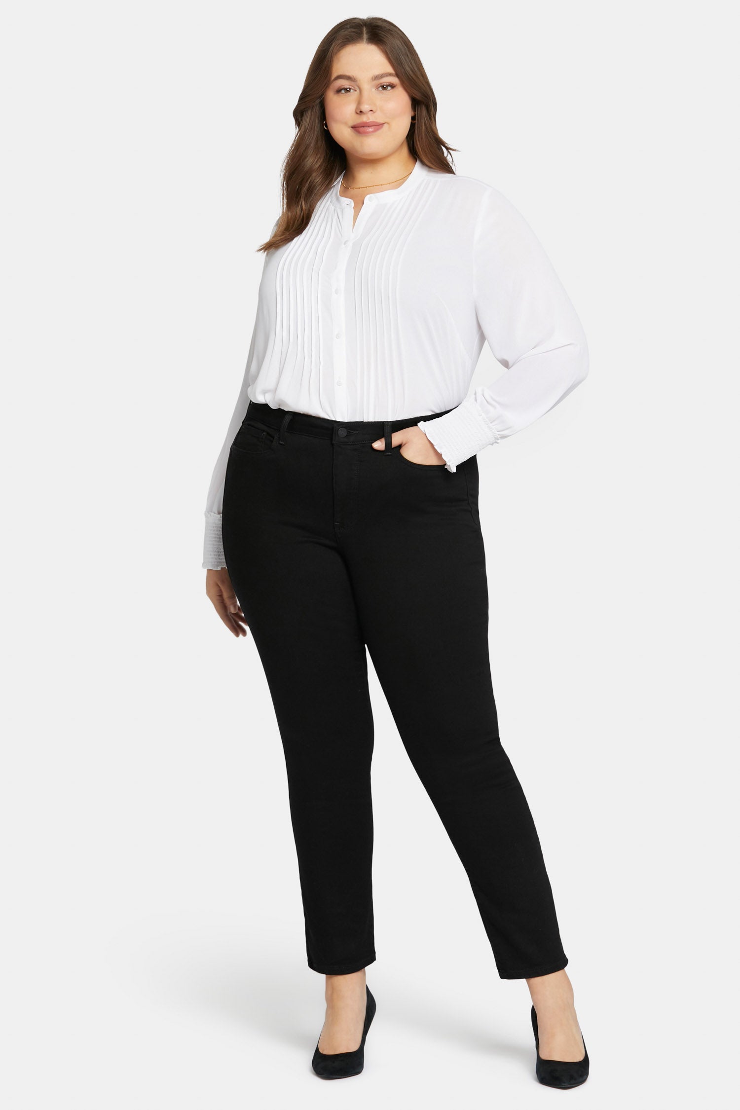 NYDJ Sheri Slim Jeans In Plus Size  - Black