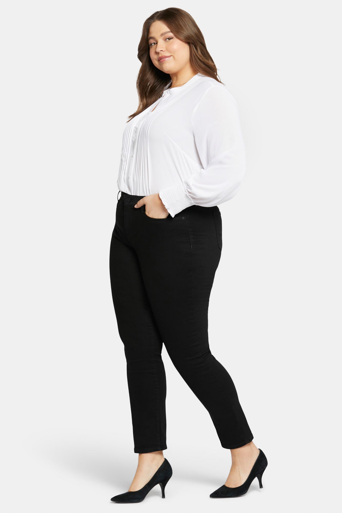 NYDJ Sheri Slim Jeans In Plus Size  - Black