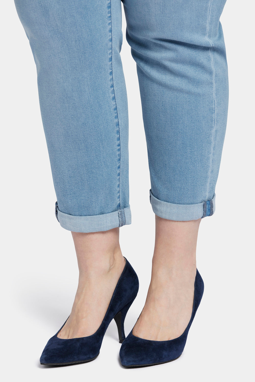 NYDJ Margot Girlfriend Jeans In Petite Plus Size In Cool Embrace® Denim With Cuffs - Kingston