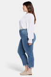 NYDJ Margot Girlfriend Jeans In Petite Plus Size In Cool Embrace® Denim With Cuffs - Rockie