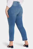 NYDJ Marilyn Straight Ankle Jeans In Petite Plus Size In Cool Embrace® Denim With High Rise And Released Hems - Stunning