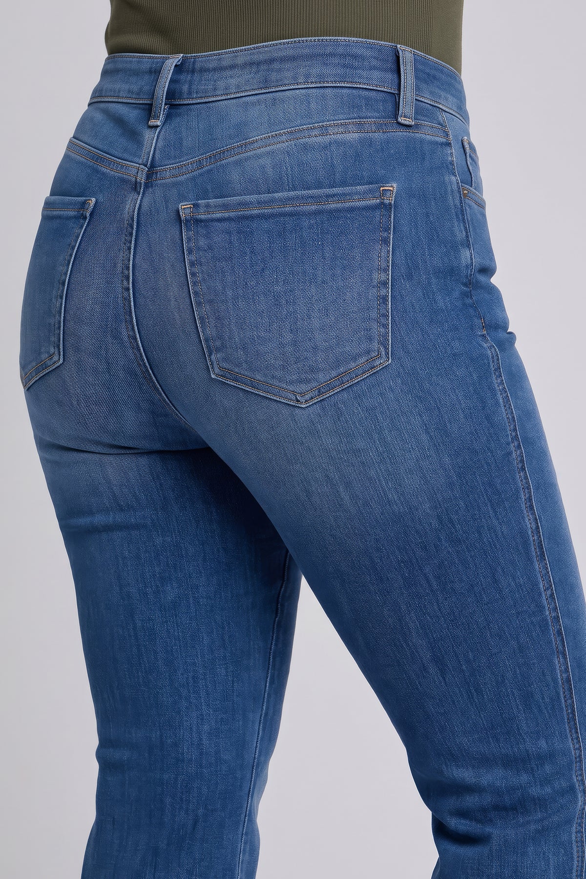 NYDJ Barbara Bootcut Jeans In Plus Size With High Rise, Raw Step Hems And 31" Inseam - Agave