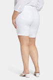 NYDJ Ella Denim Shorts In Petite Plus Size With Side Slits - Optic White