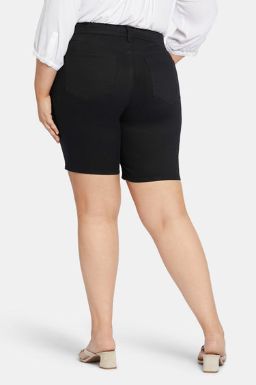 NYDJ Ella Denim Shorts In Petite Plus With Side Slits - Black