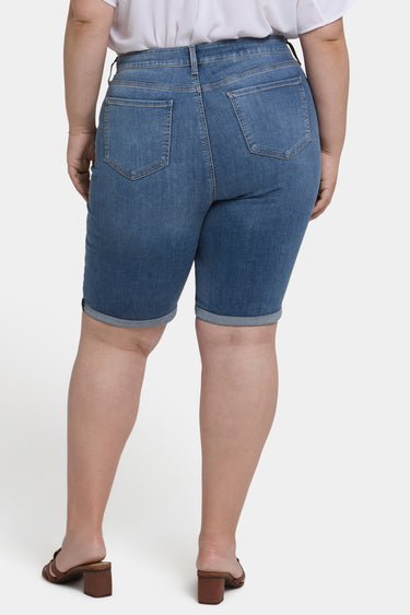 NYDJ Briella 11 Inch Denim Shorts In Plus Size With Roll Cuffs - Barcelona Breeze