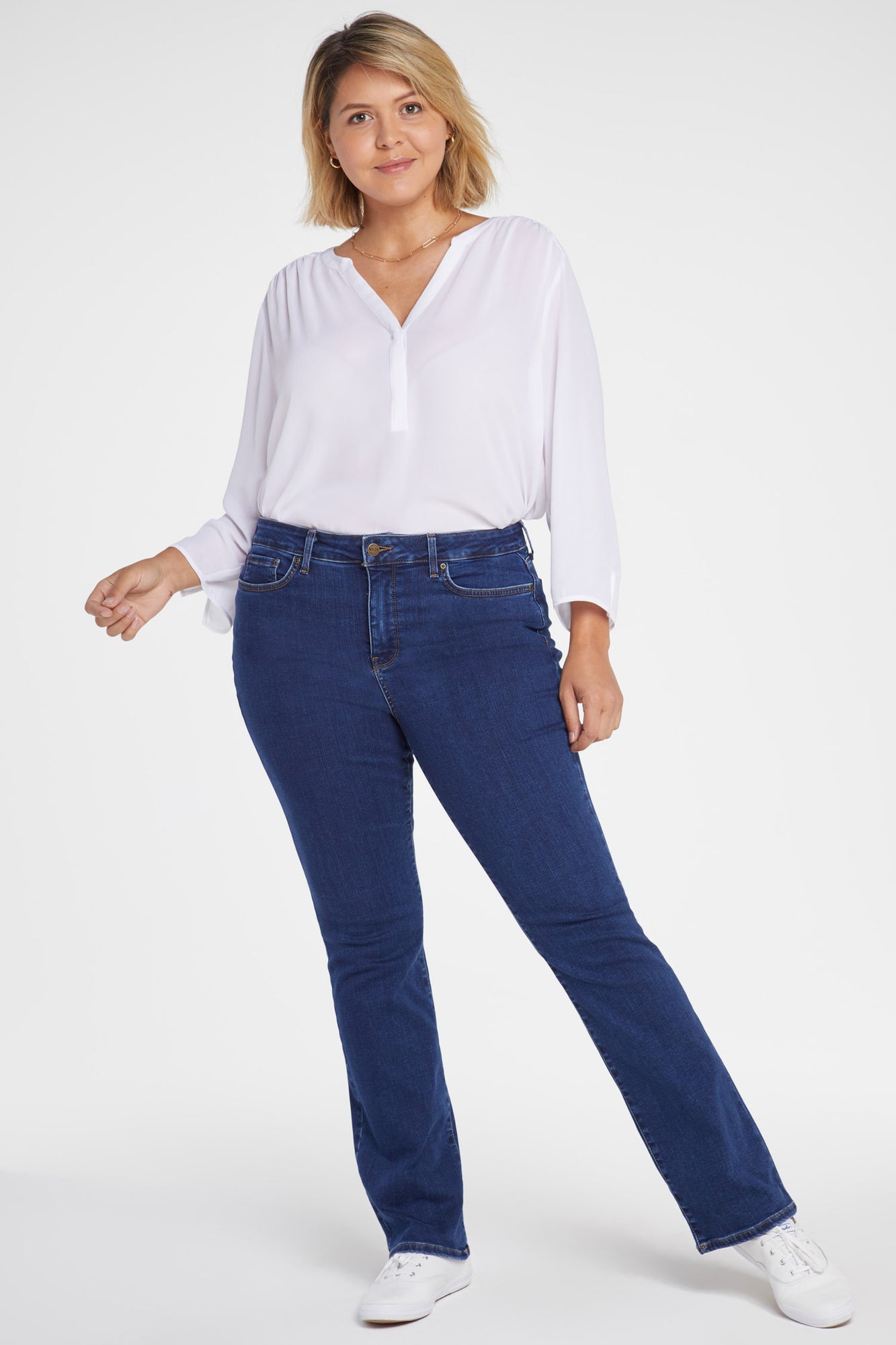 Blue Low Rise Waist Enhance Quinn Bootcut Jeans