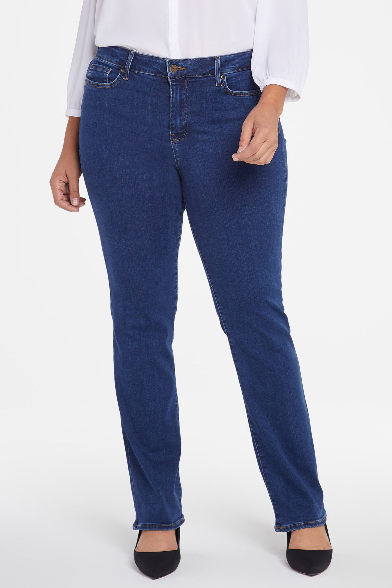 Marilyn Straight Jeans In Plus Size - Quinn Blue